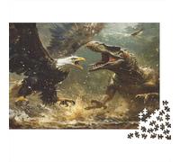 Aigle Vs Dinosaure Puzzle 1000 Pieces Cadeau Unique RainForêt Jeu Éducatif Défi Jouet À De Qualité Supérieure Peinture Art pour Adultes Et Enfants À Partir De 14 Ans 1000pcs (75x50cm)