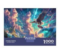 Aigle with Skateboard Over Ocean Waves Puzzle Éducatif Défiant, 1000 Pièces pour Adultes, Cadeau Et Décoration Maison 38x26cm/1000pcs