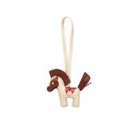 Aigner Pendentif de sac en cuir blanc crème, blanc crème