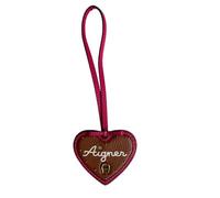 Aigner Pendentif de sac en forme de cœur en pain d'épices marron orchidée rose