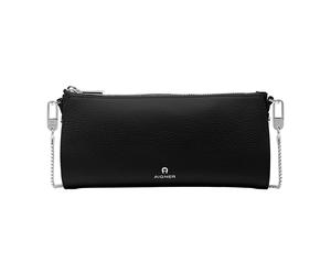Aigner Petite pochette zippée Ivy noir avec des détails argentés