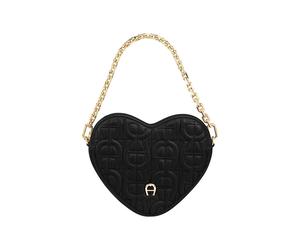 Aigner Sac à fermeture éclair en forme de cœur noir mat