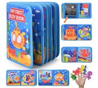 AIGOCITY Busy Board Jouet Montessori 1 an et Plus,Busy Book avec thème 3D mer,10-in-1Quiet Book pour l'éducation précoce,Enfants Activity Board Jouet Cadeau 1 2 3 4 5 Ans Fille Garçon