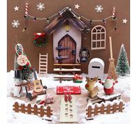 AIGOCITY Kit Porte Lutin, 36PCS Accessoires lutins, Kit Complet Porte Lutin, Kit Complet Porte Lutin avec Portes fées Boîtes aux Lettres Traîneau Bonhomme de Neige Guitare