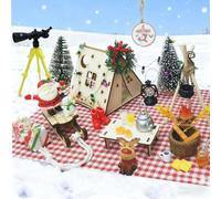 AIGOCITY Lot de 40 accessoires de porte de lutin - Cadeau complet pour fille et garçon - Avec tente 3D, luge, bonhomme de neige, renne, Père Noël