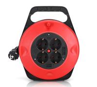 Aigostar 177430 - Câble d'alimentation de bobine enroulable de 10 mètres avec 4 fiches