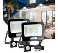 Aigostar 30W Projecteur LED Détecteur de Mouvement, 2750LM Ultra Mince Spot LED Extérieur Avec Détecteur, Blanc Froid 6500K, Lumière de Sécurité Etanche IP65 pour Jardin, Patio, Cour, Allée,Lot de 2