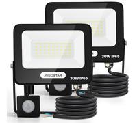 Aigostar 30W Projecteur LED Extérieur avec Détecteur de Mouvement,2 Pièces,2750LM Ultra Mince Spot LED,Lumière de Sécurité Etanche IP65 pour Interieur,Jardin,Patio,Cour,Allée,Blanche Naturelle 4000K