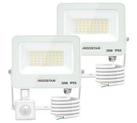 Aigostar 30W Projecteur LED Extérieur avec Détecteur de Mouvement，2 Pièces，2750LM Ultra Mince Spot LED Interieur，Lumière de Sécurité Etanche IP65 pour Jardin，Patio，Cour，Allée，Blanche Naturelle 4000K
