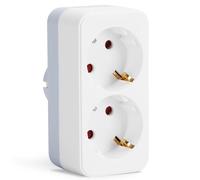 Aigostar Adaptateur de Prise Européenne avec 2 Prises.avec Protection Enfant,16A,250V,Gris Banc