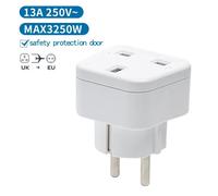 Aigostar Adaptateur de voyage UK vers UE - Blanc