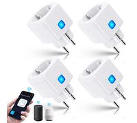 Aigostar Alexa Prise Connectée WiFi, Mini Smart Plug 10A 2300W Aucun Hub Requis. Télécommande et Commande Vocale à l'aide de l'application Aigostar, Compatible avec Alexa, Google Home, Blanc 4 Pcs.