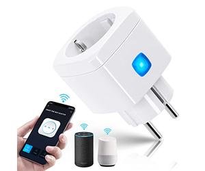 Aigostar Alexa Prise Connectée WiFi, Mini Smart Plug 10A 2300W Aucun Hub Requis. Télécommande et Commande Vocale à l'aide de l'application Aigostar, Compatible avec Alexa, Google Home, Blanc 1 Pcs.