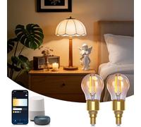 Aigostar Ampoule Connectée Alexa, Ampoule LED E14 Edison, G45, Ambre, 4.5W 470LM, Blanc Chaud Dimmable 2700K -6500K, Compatible Alexa et Google Home, 2 Unités