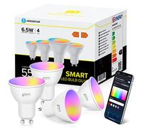 Aigostar Ampoule Connectée Alexa GU10 7W 555LM Ampoule Connectée WiFi LED RGB/2700K-6500K, Compatible avec Alexa/Google Home, App Contrôle, Pas Besoin de Hub, 4 Unités