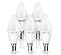 Autres luminaires Aigostar - Lot de 5 ampoules LED forme flamme C37 culot E14 (vis fine), 9W. Lumière couleur chaude 3000K, 675lm. A+