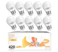 Aigostar Ampoule LED E27 5W, Blanc Chaud 3000K, 420 Lumen, équivalant à ampoule halogène de 37W, Type Globe G45, Angle de 230º, IRC ≥ 80, Non Dimmable - Pack de 10 unités avec boîte