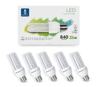 Aigostar - Lot de 5 ampoules LED B5 T3 3U E27 (gros culot), 9W. Lumière blanche froide 6400K, 810 lm, angle de 360º. A+