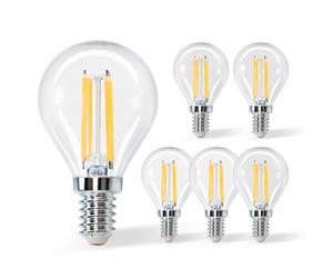 Aigostar Ampoule LED Filament E14 Blanc Chaud 2700K,470LM,4W Equivalent à Ampoule Incandescente 40W,G45,Angle de 360º, Non-dimmable, Lot de 5
