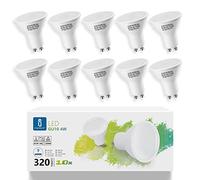 Aigostar Ampoule LED GU10 de 4W, lumière blanche froide 6500K, 320 lumens. Angle de 100-120º, IRC ≥ 80, équivalant à ampoule halogène de 47W - Pack de 10 unités avec boîte