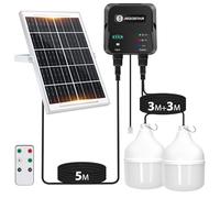 Aigostar- Ampoule solaire exterieur à suspendre 70W, câble de 11M, étanche IP65. Lampe solaire avec télécommande et cordon de traction pour intérieur, jardin, garage, poulailler, camping, pêche