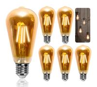 Aigostar Ampoules Edison Vintage E27 8W,800 Lumens,Blanc Chaud 2200K,Lampe Décorative ST64,Idéal pour la Maison, Bars, Café, Restaurant,Non Dimmable,Lot de 5