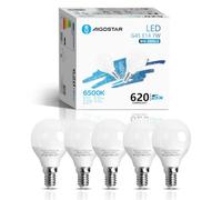 Aigostar - Ampoules LED E14 G45, 7W Consommés équivalent 49W, Lumière Blanche Froide 6500K, 620 Lumens, Angle de 180º, IRC > 80, Pack de 5 unités avec boite