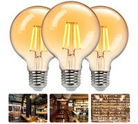Aigostar Ampoules LED Edison Vintage E27,Blanc Chaud 2200K,550LM,6W Equivalent à Ampoule Incandescente 45W,G80 Ampoule Rétro à Filament, Antique Lampe décorative, Non-Dimmable, Lot de 3