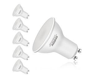 Aigostar Ampoules LED GU10 Blanc Chaud 3000K, 6W Équivalent de lampe halogène de 68W, 480 lumens, 100° Larges Faisceaux, Ampoules LED Spot - Lot de 5