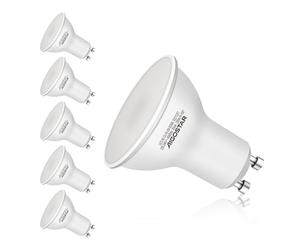 Aigostar Ampoules LED GU10 Blanc Froid 6500K, 4W Équivalent de lampe halogène de 47W, 320 lumens, 100°-120° Larges Faisceaux, Ampoules LED Spot - Lot de 5