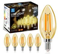 Aigostar Ampoules LED Rétro Vintage E14 4W équivalant à Ampoule Halogène de 35W, 400 Lumens, Lumière Chaude 2200K, Lampe Décorative C35, Angle de 330º, CRI ≥ 80, Lot de 6