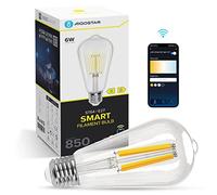 Aigostar Ampoules Smart WiFi E27 Alexa Vintage ST64 6W Edison Ampoule WiFi dimmable 2700K-6500K, télécommande via application, compatible avec Alexa, Google Home, Transparent 1 pièces