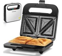 Aigostar - Appareil à Croque Monsieur, Revêtement Céramique Antiadhésif, Contrôle Automatique de La Température 180-200℃, Voyants Lumineux, Poignée Froide, Rangement Vertical, 750W, Lamo Pro