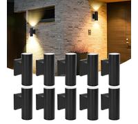 Aigostar Applique Murale Intérieur et Extérieur, Lampe Murale Éclairage Haut et Bas. Douille GU10, Etanchéité IP65. Idéal Patios, Jardins, Couloirs, Balcons, Porches, Ampoule non Incluse（Pack de 10）