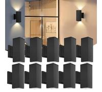 Aigostar Applique Murale Intérieur et Extérieur, Lampe Murale Éclairage Haut et Bas. Douille GU10, Etanchéité IP65. Idéal Patios, Jardins, Couloirs, Balcons, Porches, Ampoule non Incluse（Pack de 10）