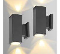 Aigostar Applique Murale Intérieur et Extérieur, Lampe Murale Éclairage Haut et Bas. Douille GU10, Etanchéité IP65. Idéal Patios, Jardins, Couloirs, Balcons, Porches, Ampoule non Incluse（Pack de 2）