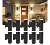 Aigostar Applique Murale Intérieur et Extérieur, Lampe Murale Éclairage Haut et Bas. Douille GU10, Etanchéité IP65. Idéal Patios, Jardins, Couloirs, Balcons, Porches, Ampoule non Incluse（Pack de 10）