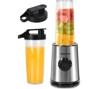 Aigostar Baron - Blender et mini-blender 2 en 1. 350W, en acier inoxydable, 0% BPA. Jarre 1L, gourde 600ml. 2 vitesses + turbo.