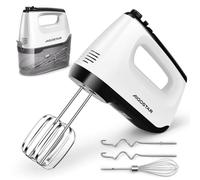 Aigostar Batteur Électrique Cuisine avec Étui de Rangement 400W, 6 Vitesses + Turbo, 5 Accessoires, Bouton d'éjection, Pour la Préparation de Gâteaux, Confitures, Crèmes, etc.