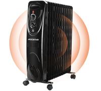 Aigostar Black Forest 33JIF - Radiateur à bain d’huile. 13 éléments, 2500 W. 3 niveaux de puissance et thermostat réglable. Design exclusif.