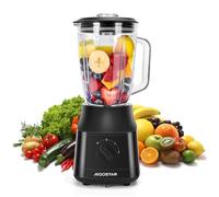 Aigostar Blender Mixeur, Bol Verre 1,5 L, avec 4 Lames en Revêtement en Titane, Puissance 800 W, 2 Vitesses + Fonction Pulse