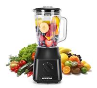 Aigostar Blender Smoothie, Bol Verre 1.5 L, avec 4 Lames en Revêtement en Titane, Puissance 800 W, 2 Vitesses + Fonction Pulse, pour écraser la Glace, la Purée et Les Fruits Congelés