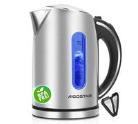 Aigostar Bouilloire Electrique Inox, Niveau d'eau LED bleu