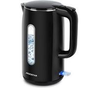 Aigostar Bouilloire Electrique Inox Noire 1,7 litres - Ébullition Rapide Bouilloire électrique 2200W, Double Isolation, Pas de Plastique à L'intérieur, Sans BPA, Fenêtre de Niveau d'Eau inox