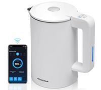 Aigostar Bouilloire Électrique Intelligente à Température Réglable (40°C-100°C), Wi-Fi/App/Alexa/Google Home, Double Paroi Cool Touch en Acier Inox, 2200W, 1.7L, Maintien au Chaud 24H, Blanc