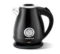 Aigostar Bouilloire Électrique Rétro avec Indicateur de Température 1,7 L Noir