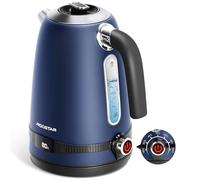 Aigostar Bouilloire Electrique Temperature Reglable inox 1,7L Bleu Foncé Vintage - Bouilloire électrique 2200W, Maintien Au Chaud, ébullition Rapide, Pas de Plastique à L'intérieur, Sans BPA