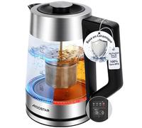 Aigostar Bouilloire Electrique Temperature Reglable, Revêtement Céramique Anti-tartre, 1,7L Theiere Electrique en Verre Avec Infuseur, Ébullition Rapide 2200W, Fonction Maintien au Chaud, Sans BPA