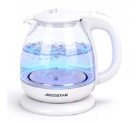 Aigostar Bouilloire Electrique Verre 1L Borosilicate avec LED 2200W | Ebullition Rapide, Sans BPA, Protection Contre Ebullition A Vide, Arret Automatique, Design Noir Compact, Pour Voyage et Bure