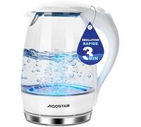 Aigostar Bouilloire Electrique Verre & Inox avec éclairage LED, Blanche